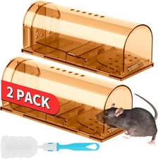 LULUCATCH Humane Mouse Traps 2 Pack, Live Mouse Traps, Catch and Release Mouse
