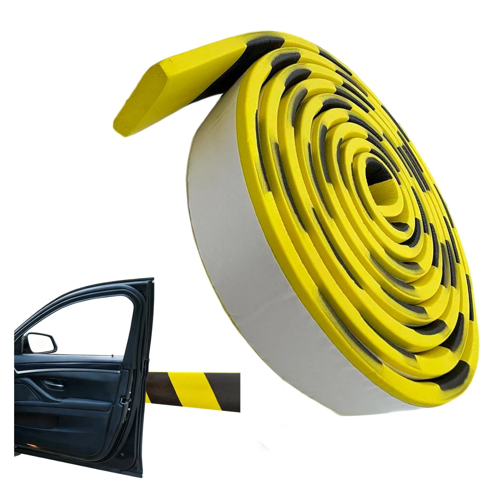 Garage Wall Protector, 196.9in/5m High-Visibility Yellow/Black Car Door Prote...