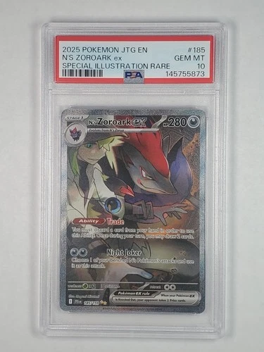 N's Zoroark ex 185/159 Special Illustration Rare SV09: Journey Together PSA 10