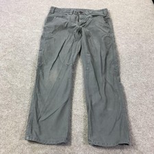 Milwaukee Work Pants Mens 34x30 Gray Canvas Utility Carpenter Reinforced Knee