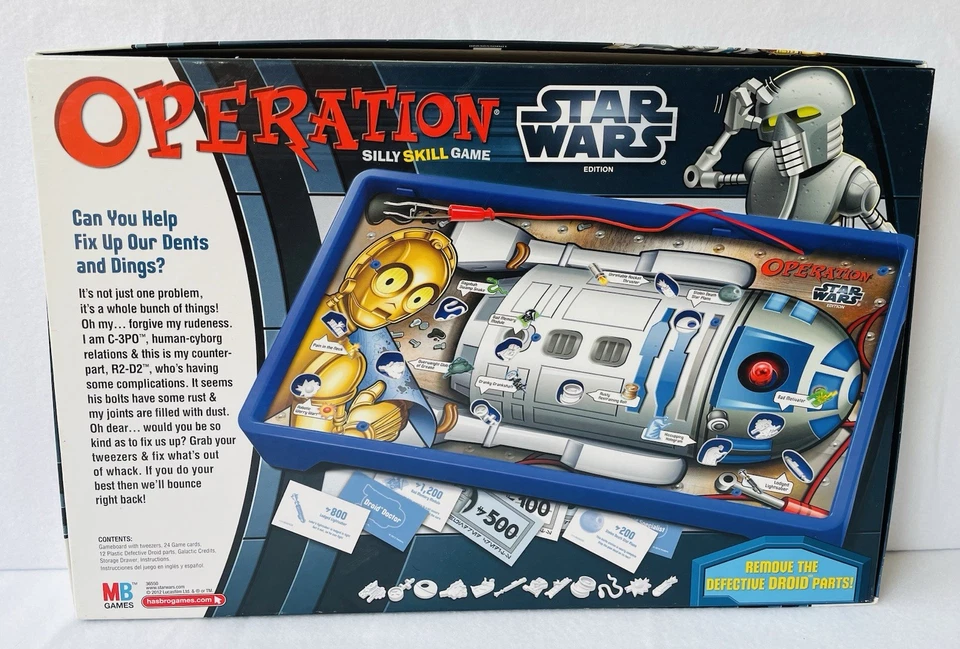 Star Wars Operation Board Game (Hasbro, 2012) Silly Skill Game, R2D2 - Like New - Image 4 of 4