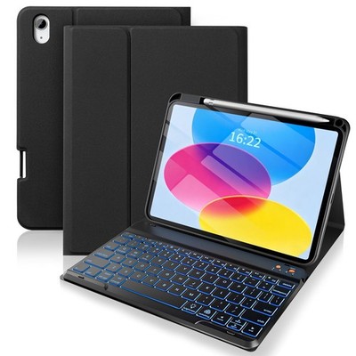 Senyoson Tastatur Hülle für iPad A16 11. Generation 11 Zoll 2025/10. Schwarz