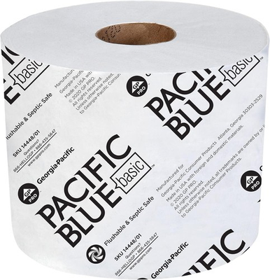 #ad Pacific Blue Basic 1 Ply Toilet Paper 1500 Sheets Per Roll 48 Rolls Per Case $89.00