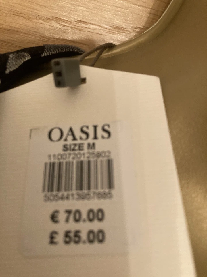 Oasis Animal Print Grey Silver Black Dress Long Sleeve New wt Tags Medium 12 14 - Image 4 of 4