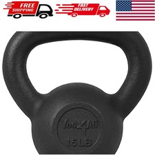 15 Lbs Solid Cast Iron Kettlebell: Perfect for Total Body Conditioning  Cardio