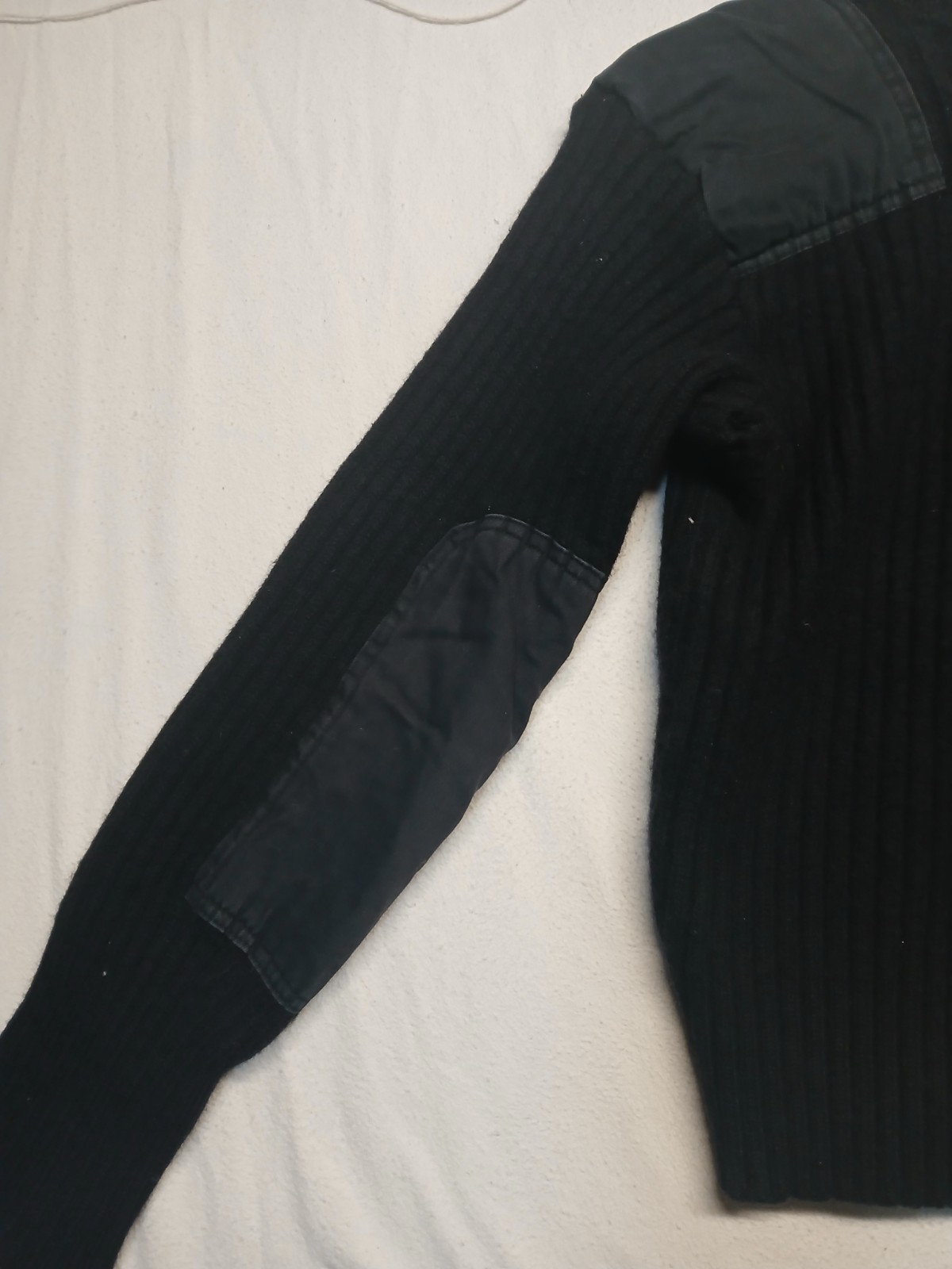 Wool Patchwork Pullover Sweater USA Made Natural … - image 5