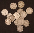 Lot of 15 - Silver Mercury Dimes (1927-1945) - G-VF - Nice Appearances - Lot #9