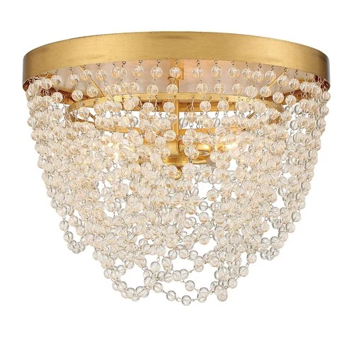 Fiona 13 3/4"W Antique Gold and Glass Beads Ceiling Light - Picture 5 of 7