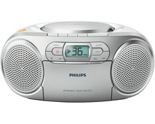 PHILIPS AZ127/12 mit Kassettendeck Radiorecorder, Silber