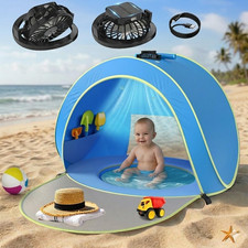 Baby Pop up Tent with Integrated Solar Cooling Fan  Anti-Uv Baby Tent for Beach