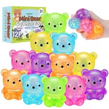 VESPRO 12Pack Fidget Toys 2.1 inches x 1.7 inches, 12pcs Bear Stress Balls