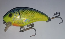 Mann’s Baby 1 Minus Lure - Chartreuse/Blue Splatter  Color - USED