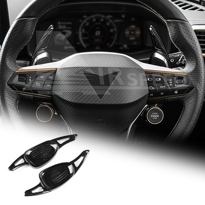 For SEAT Cupra Leon 2021-25 Steering Wheel Paddle Shifter Extension Carbon Print