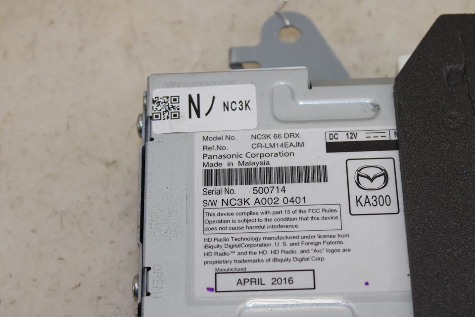 Radio Fiat 124 Spider Abarth 2017-2020 NC3K66DRX OEM MZ39 Foto 2 de 4