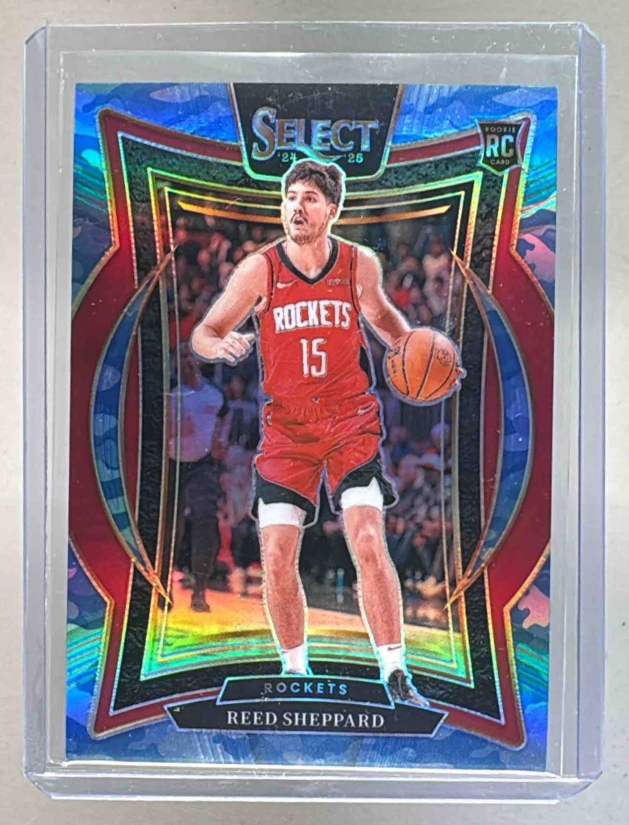 Reed Sheppard 2024 Panini Select #68 Blue Camo Prizm Concourse Rookie RC 69/99