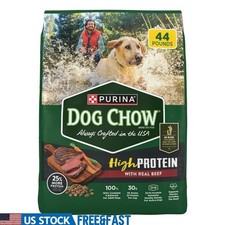 High Protein Dog Food Dry Beef Kibble 44lb Complete Nutrition All Breeds New 1.31 per pound