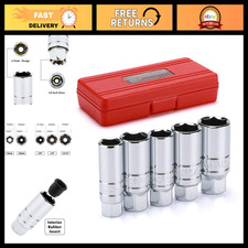 5pcs 38 Drive Spark Plug Socket Set - Cr-v Sae Metric 6-point Tools