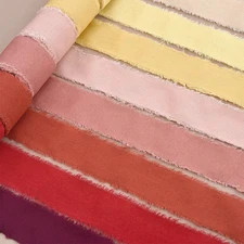 Linen Ribbon 4CMx5M Frayed Cotton for Gift Wrapping Wedding Bouquets