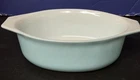 Vtg Pyrex Oval Casserole Dish Robins Egg Blue Light Blue 043 1.5 Qt Ovenware USA