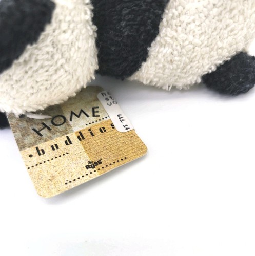 RUSS Home Buddies Peluche Oso Panda Negro Blanco Terrycloth Bean Bag Lovey Doll 5” - Imagen 8 de 9