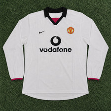 Manchester United - 2002 2003 Official Long Sleeve Jersey Shirt Kit - Size L -