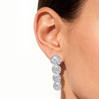 Ohrringe 4,8 kt Birne & Rundschliff Laborgefertigt Diamant Testpass VVS1/D/Top