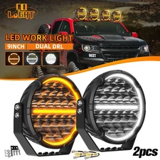 COLIGHT 2PCS 9"INCH Round LED Work Lights Offroad DrivingTruck Spot Work Lights