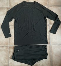 Propeller dark gray long john style set, logo, moisture wicking, warm; size L