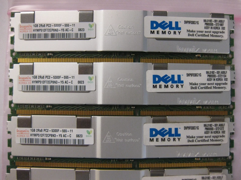 Hynix 10GB (6 x 1GB) 2Rx8 + (2 X 2GB) 2Rx4 PC2-5300F DDR2 , Server Memory - Image 4 of 4