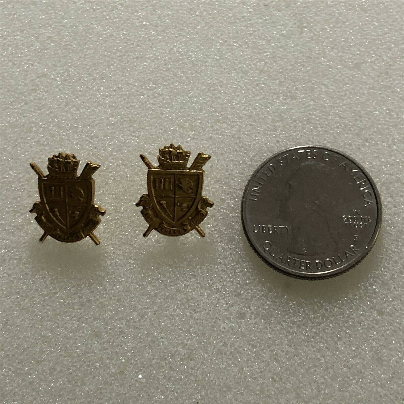Lot of 2 Arts & Crafts Guild Club Member Gold Tone Pins Pinback #36749
