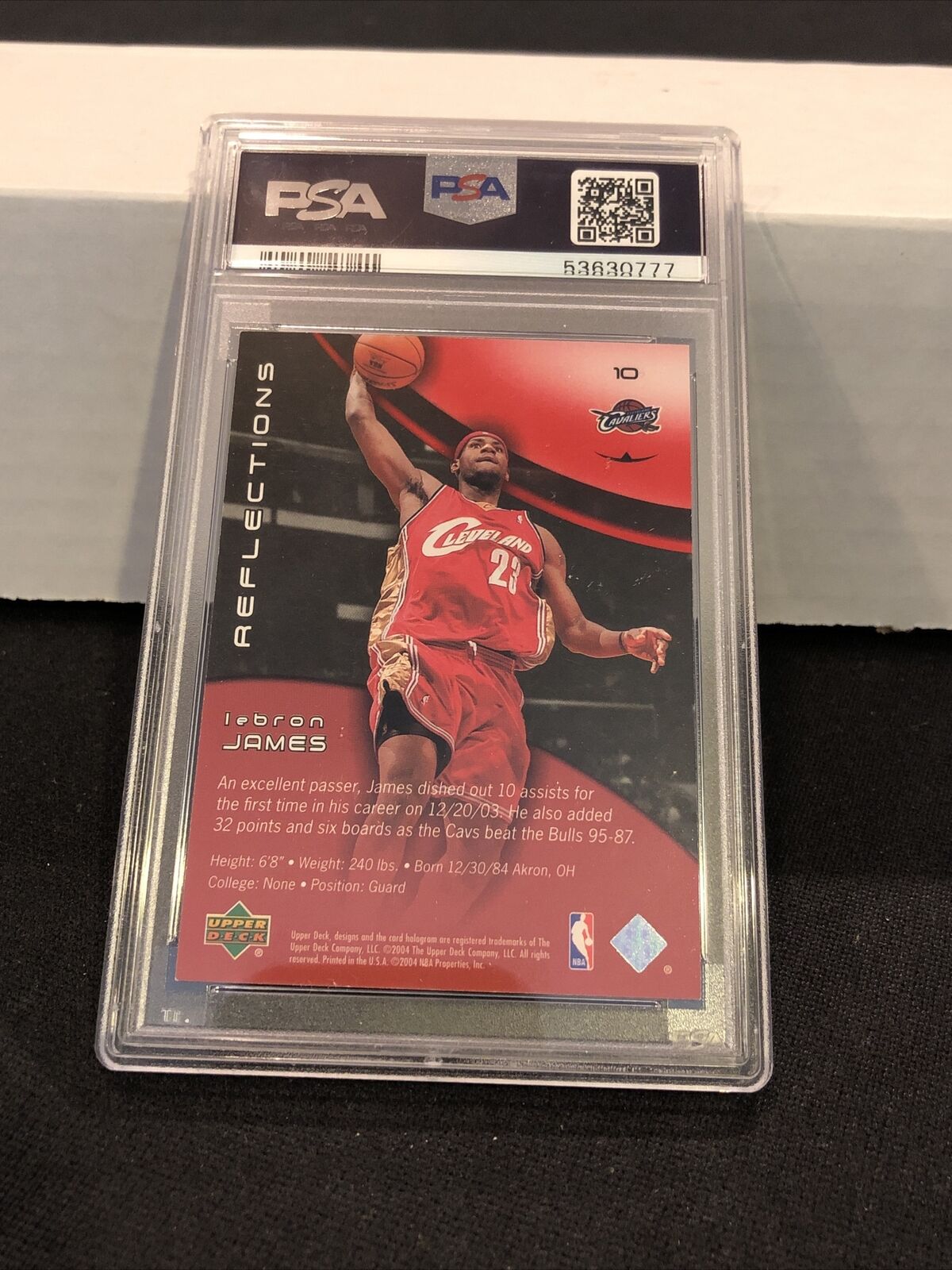 2003-04 UD Reflections LeBron James RC Rookie /500 Ruby Red PSA 