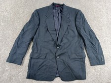 Hart Schaffner  Marx Foleys Mens Sports Coat 42L Blue Wool 2 Button Lined