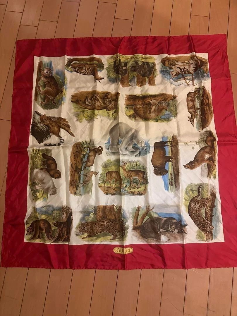 Foulard GUCCI tissu authentique mode motif animal