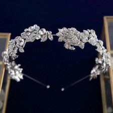 Elegant Flower Brides Headbands Crystal Tiaras Headpieces Evening Hair Jewelry