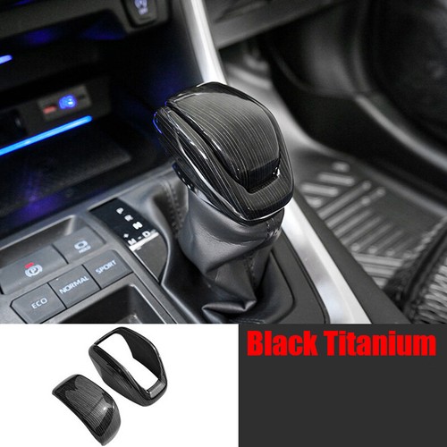 For Toyota RAV4 2019-2024 Gloss Black Titanium Style Gear Shift Knob Cover Trim - Picture 2 of 10