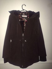 Eliza J Black Coat With Hood Size S