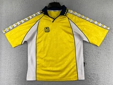 Uhlsport Jersey Mens Medium Yellow White Black Collar Soccer Futbol Polyester
