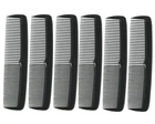 6 Pcs Black 5" Hair Comb Pocket Size Flexible Plastic 5 inch Comb