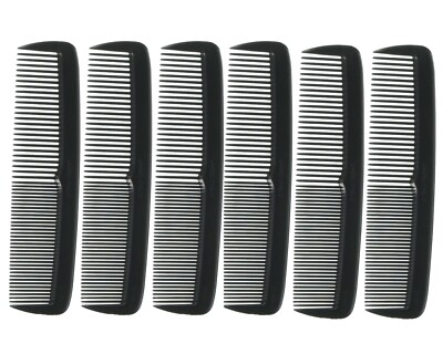 #ad 6 Pcs Black 5quot; Hair Comb Pocket Size Flexible Plastic 5 inch Comb $7.29