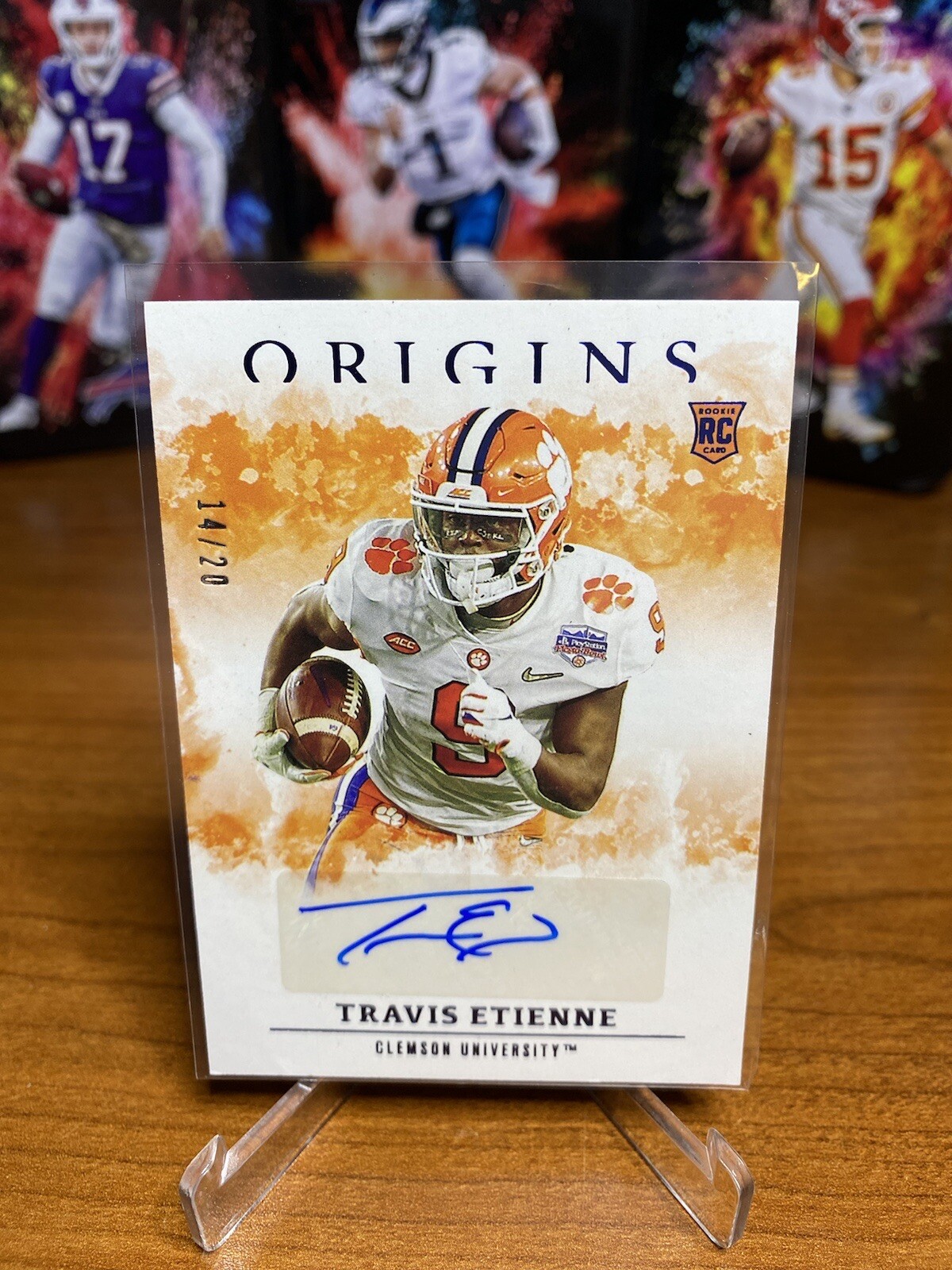 2021 Origins Travis Etienne Jr. Orange Rookie Auto RC Autograph #14/20 Jaguars