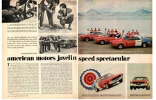 1968 AMC JAVELIN / BONNEVILLE SPEED SPECTACULAR CONTEST ~ ORIGINAL ARTICLE / AD