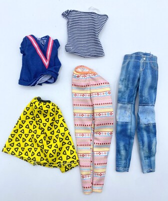 スカート barbie F348 DRESSED BARBIE DOLL FASHION CLOTHING LOT PANTS TOP SKIRT