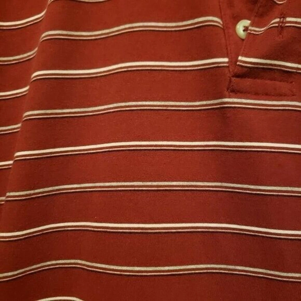 Мужская рубашка-поло David Taylor размер M красно-белая в полоску с коротким рукавом - Изображение 3 из 4