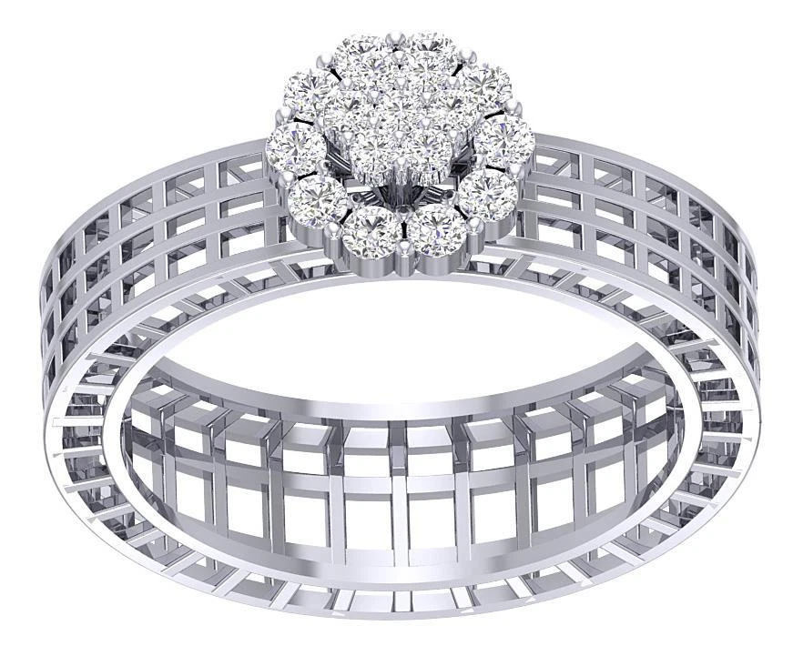 Prong Set Engagement Wedding Ring Genuine Diamond I1 G 0.25 Carat 14K White Gold - Image 4 of 4