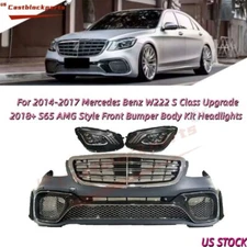 For Mercedes W222 S550 S650 Upgrade 18+ S65 AMG Style Front Bumper W/Headlight