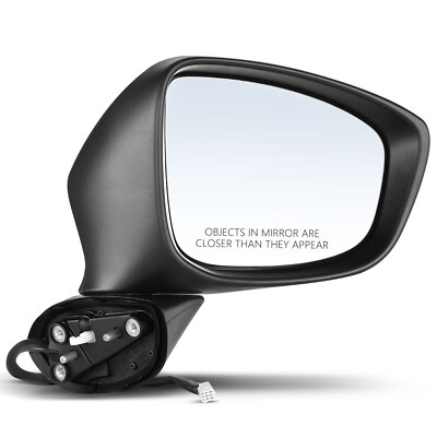 Right RH Power Mirror w/ Manual Fold Signal Light Black for Mazda