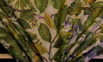 Discount Fabric DRAPERY or BEDSPREAD Olive Leaf Fabric