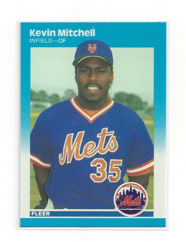 Kevin Mitchell RC 1987 Fleer #17 Mets Rookie Baseball Card NY MLB Slugger RAW