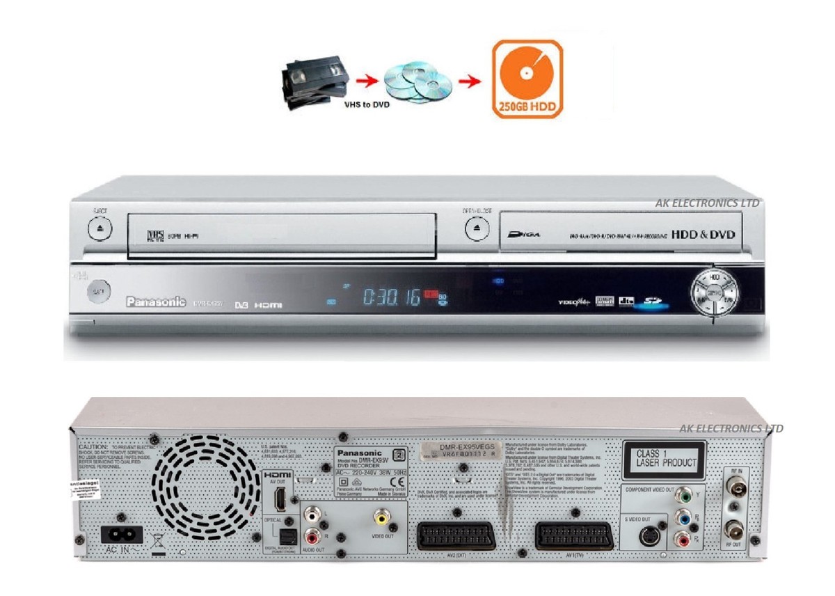Multiregion Panasonic DMR-EX95V DVD/VHS/HDD 250GB Freeview