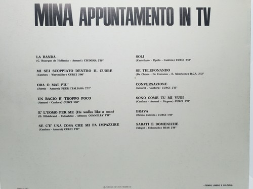 MINA - APPUNTAMENTO IN TV - VINYL LP 33 - NM/NM+ - PRINTED ITALY 1973 - Foto 3 di 3